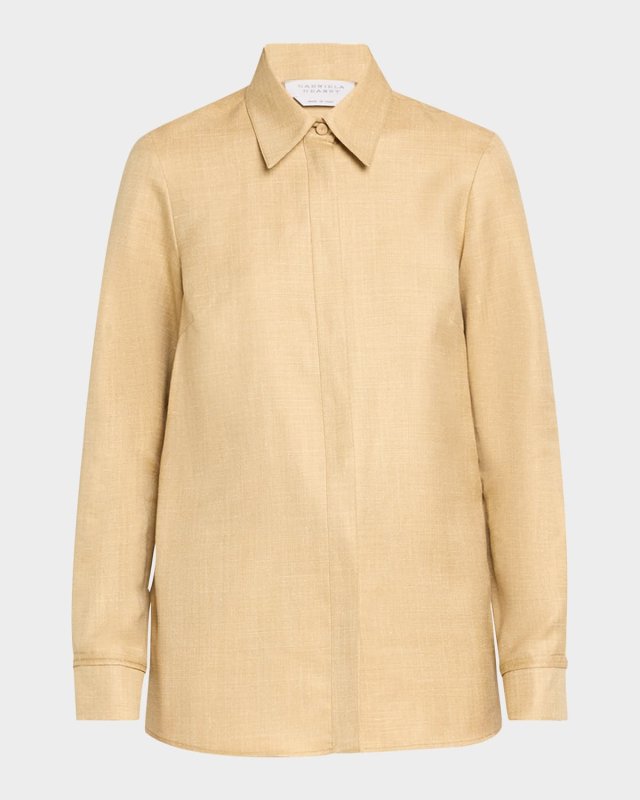 Cruz Wool and Linen Button-Front Shirt